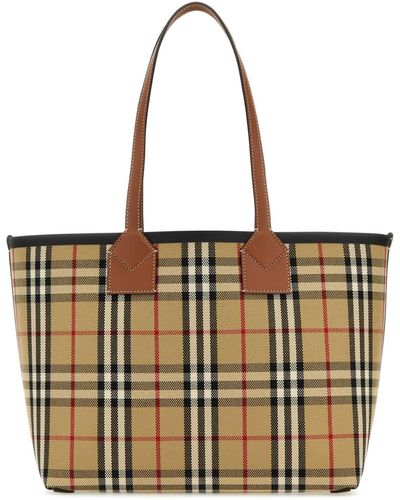 Burberry Embroidered Canvas Small London Shopping Bag - Multicolour