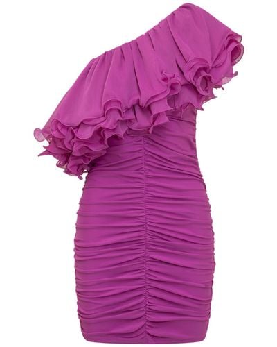ROTATE BIRGER CHRISTENSEN Chiffon Asymmetric Dress - Purple