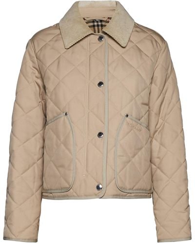 Burberry Quilted Short Jacket - Natural