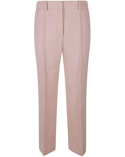 Lanvin Regular Fit Cropped Plain Trousers - Pink
