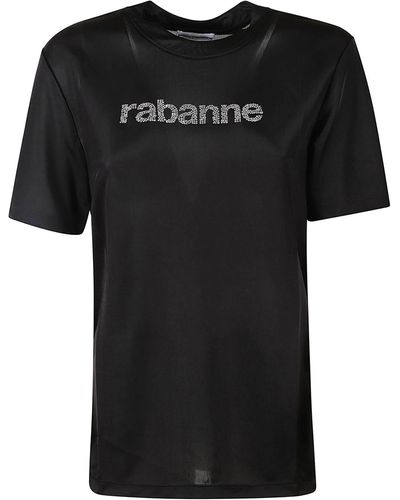 Rabanne Round Neck Logo T-Shirt - Black