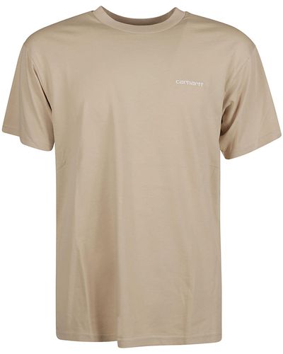 Carhartt Logo Round Neck T-Shirt - Natural