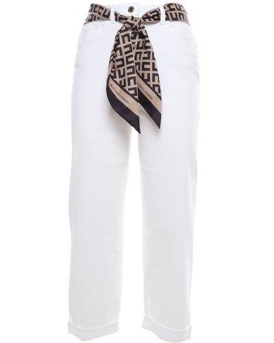Elisabetta Franchi Crop Fit Jeans - White