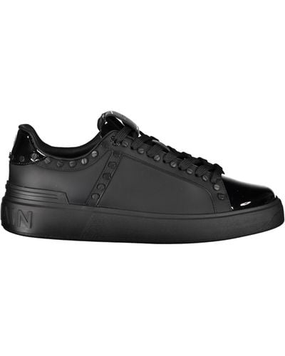 Balmain Leather Monogram-embossed B-court Sneakers Neroym0vi288lprh - Black