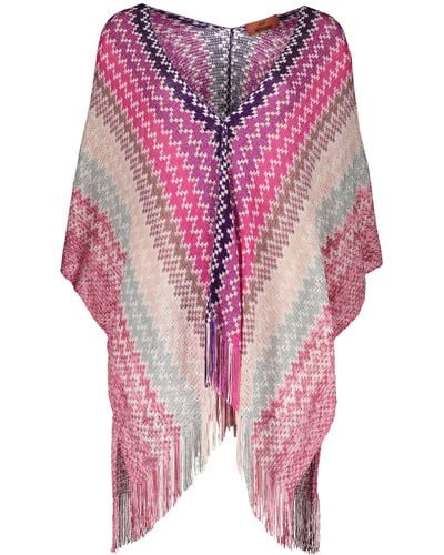 Missoni Asymmetric Wool Cape - Pink