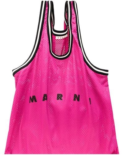 Marni Shopper Bag With Logo - Pink