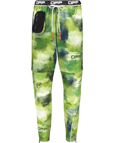 Off-White c/o Virgil Abloh Techno Nylon Track Pants - Green