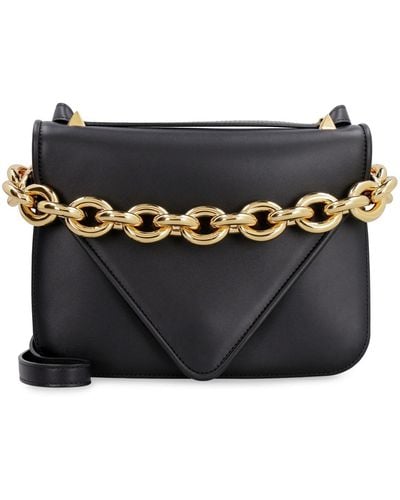Bottega Veneta Mount Leather Envelope Bag - Black