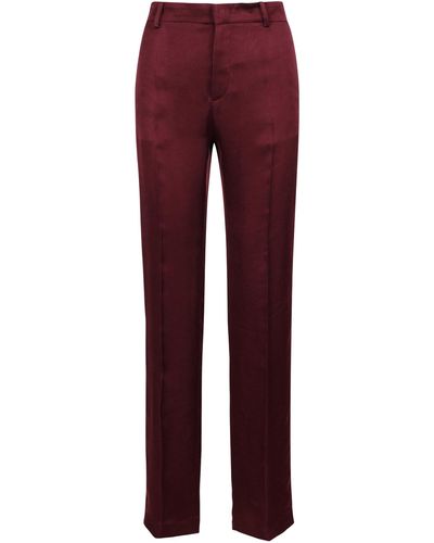 N°21 Straight Cut Cupro Pants - Red