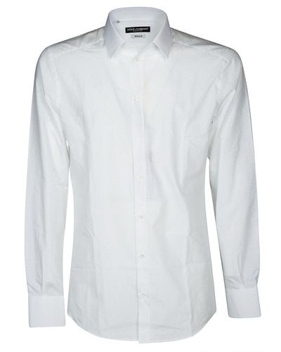 Dolce & Gabbana Logo Jaquard Shirt - White