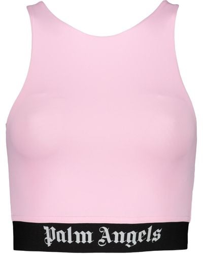 Palm Angels Crop-Top With Logo - Pink