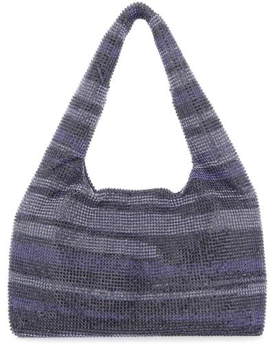 Kara Rhinestones Mini Handbag - Blue