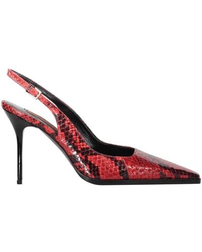 Missoni Two-Tone Leather Slingback Court Shoes - Red