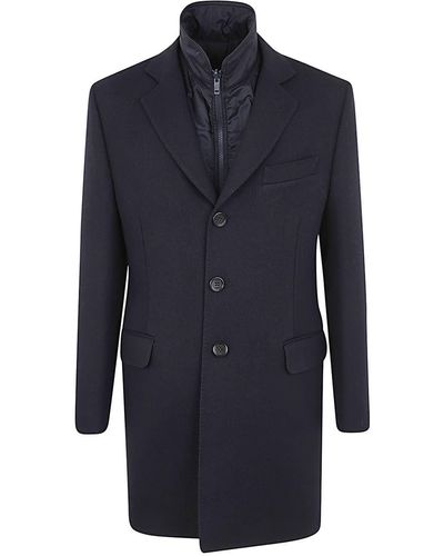 Fay Easy Double Breasted Coat - Blue
