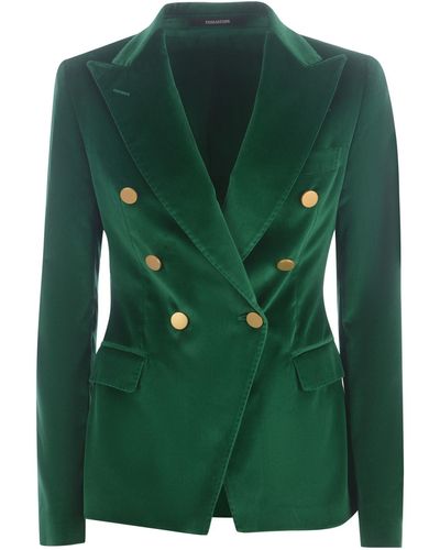 Tagliatore Jacket In Velvet - Green