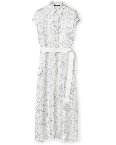Fabiana Filippi Printed Silk Satin Dress - White