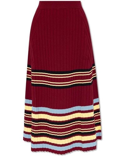 Wales Bonner Striped Skirt, ' - Red