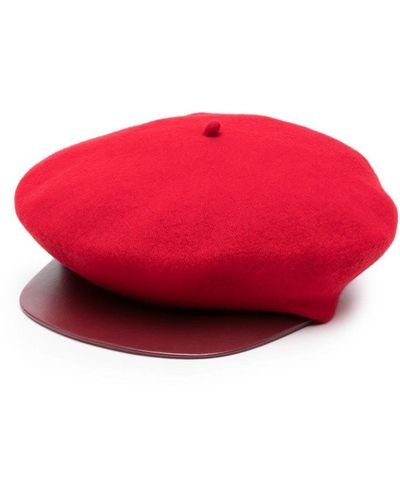 Emporio Armani Wool Visor Basque Hat - Red