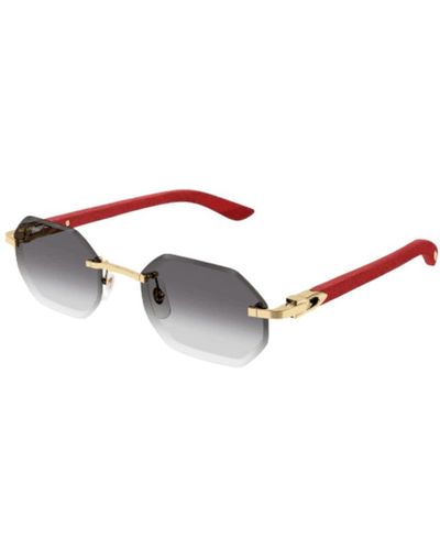 Cartier Ct 0439 - Red Sunglasses - White