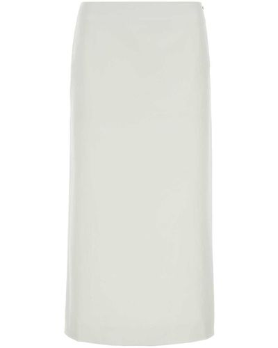 Sportmax Satin Cellula Skirt - White