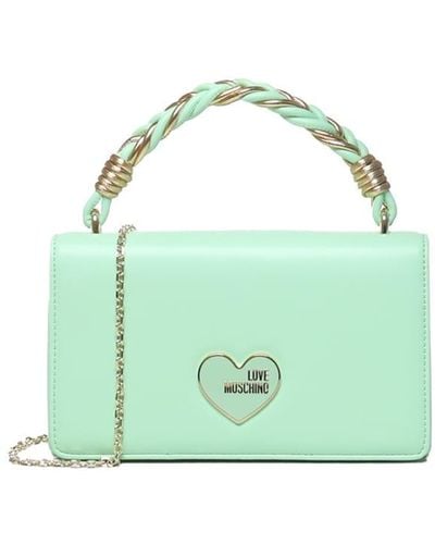Love Moschino Handheld Handbag With Chain Shoulder Strap - Green