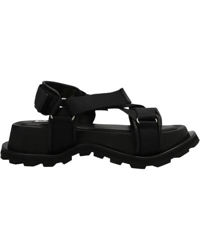 Jil Sander Hiking Platform Sandals With Touch Strap - Black