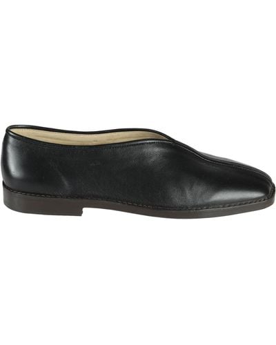 Lemaire Flat Piped Slippers - Black