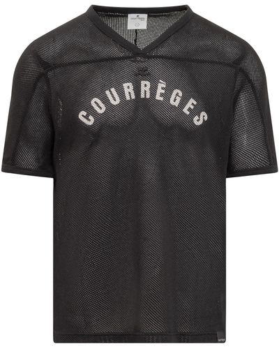 Courreges Courreges T-shirt Mesh Baseball - Black