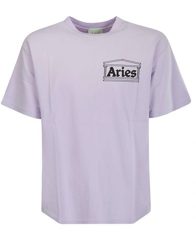 Aries Sunbleached Temple Ss Tee - Purple