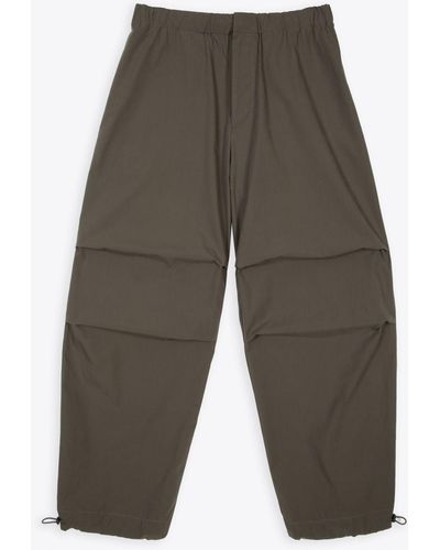 Studio Nicholson Volume Pant Olive Green Cotton Parachute Pant - Drift - Grey