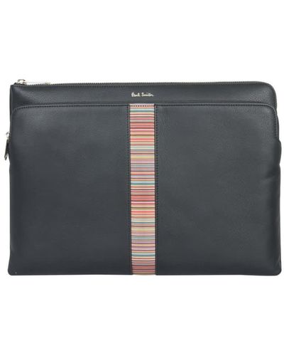 Paul Smith Leather Document Bag - Gray