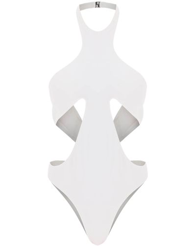 Mugler One Piece Swimsuit With Cut Outs - White