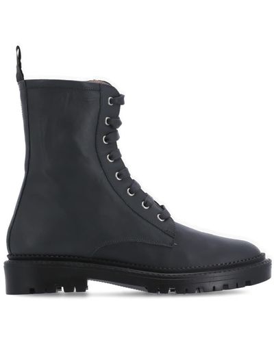 Marella Leather Army Boot - Black