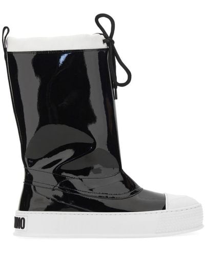 Moschino Boot With Logo - Black