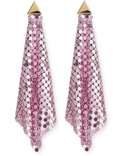 Rabanne Mesh Drop Earrings - Pink