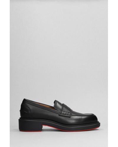 Christian Louboutin Urbino Loafers In Black Leather - Grey