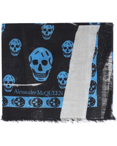 Alexander McQueen Scarfs - Blue