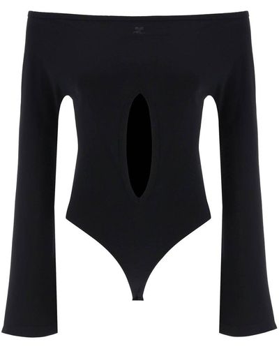 Courreges Drop Jersey Bodysuit - Black