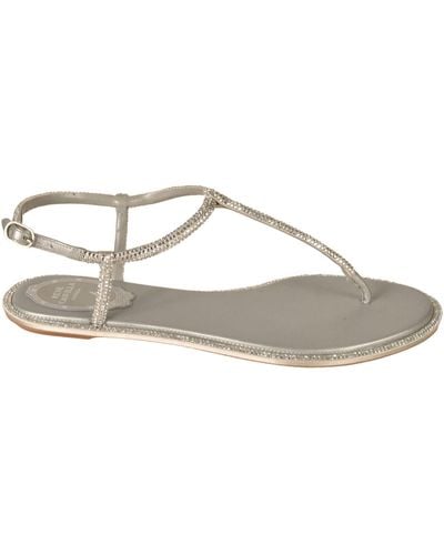 Rene Caovilla Diana Flat Sandals - Metallic