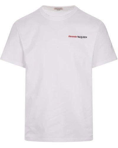 Alexander McQueen T-Shirt With Two-Tone Logo - White