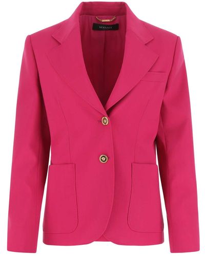 Versace Fuchsia Stretch Virgin Wool Blazer - Pink