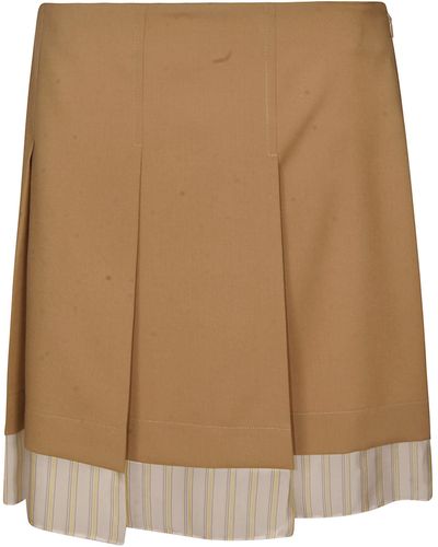 Marni Semi Pleat Skirt - Brown