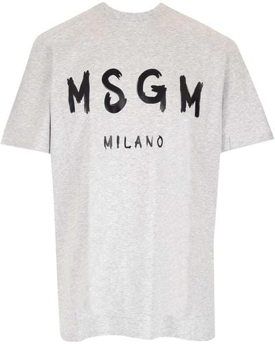 MSGM T-Shirt With Logo - Gray