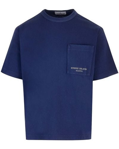 Stone Island T-shirt With Pocket - Blue