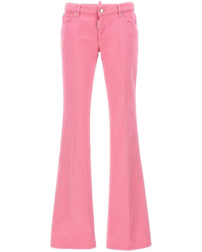 DSquared² Medium Waist Flare Jeans - Pink