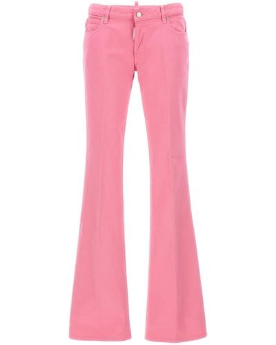 DSquared² Medium Waist Flare Jeans - Pink