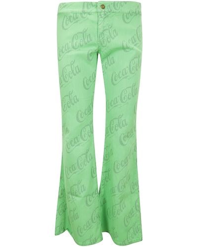 ERL Jacquard Denim Flare Trousers Woven - Green