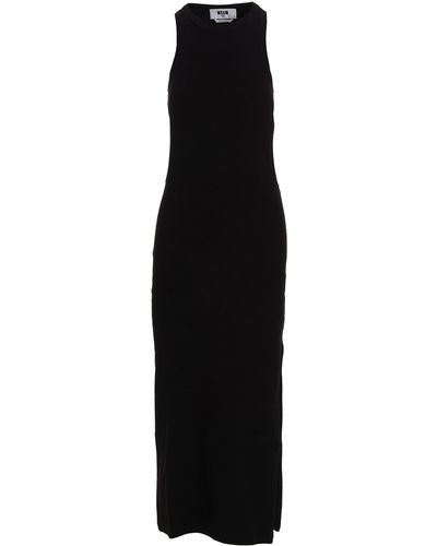 MSGM Cut Out Midi Dress - Black