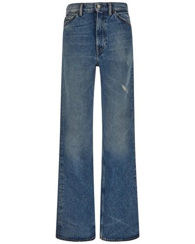 Acne Studios Distressed Mid-Rise Jeans - Blue
