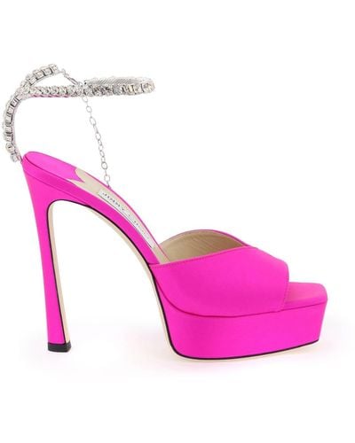 Jimmy Choo Saeda 125 Platform Sandals - Pink